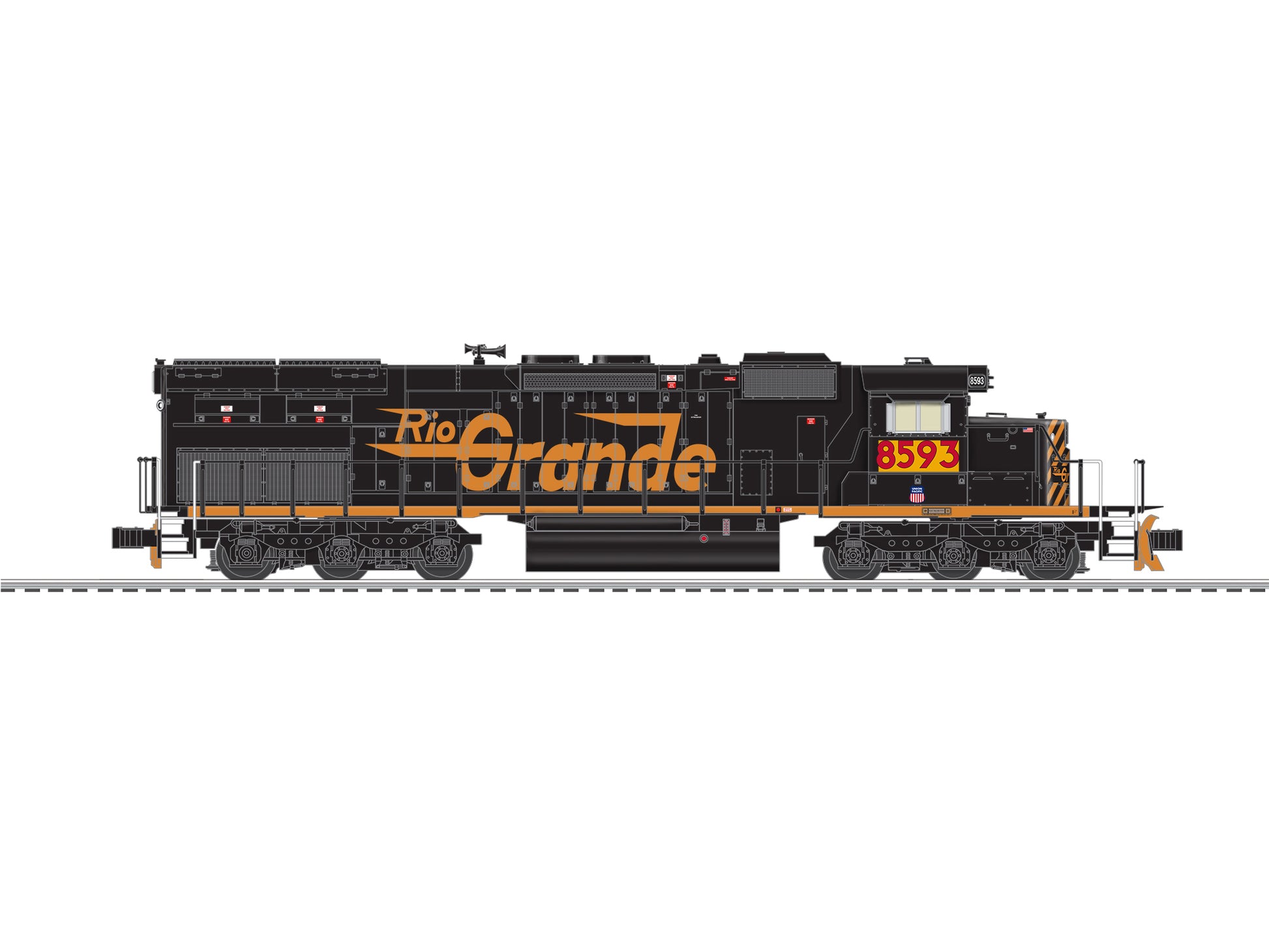 Lionel 6-84635 O Rio Grande BTO SD40T-2 Diesel with Bluetooth #8593