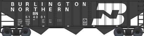 Bowser 41801 HO Burlington Northern 70-Ton 14-Panel Hopper Car Kit #514068