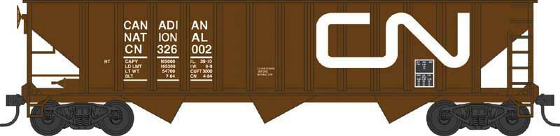Bowser 42906 HO Canadian National 70-Ton 12-Panel 3-Bay Hopper RTR #326101