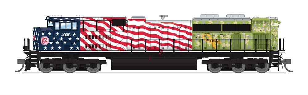 Broadway Limited 7028 N KCS Veterans Day Salute SD70ACe Diesel Locomotive #4006