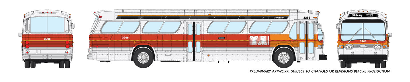 Rapido Trains 753061 HO San Francisco Deluxe Bus Landor #3371