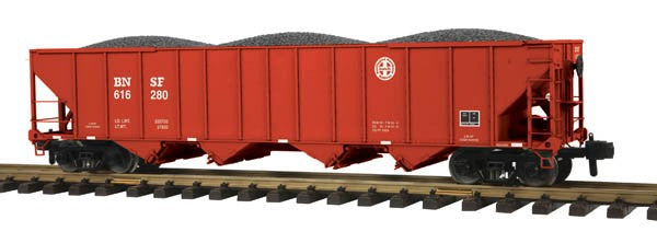 MTH 70-75046 G Scale BNSF Railking 4 Bay Metal Wheels Hopper #616280