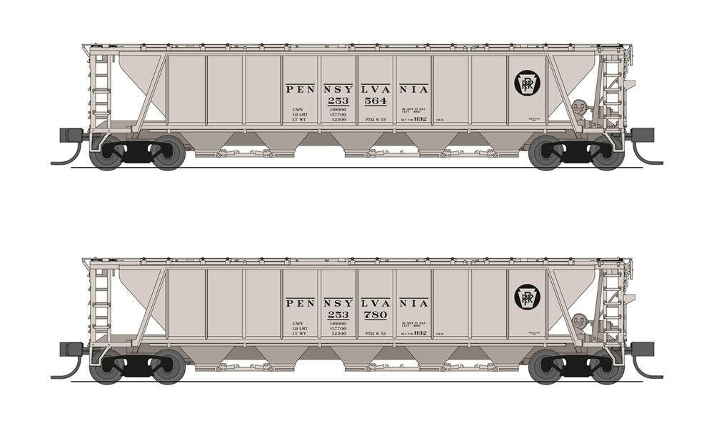 Broadway Limited 7255 N PRR H32 Covered Hopper #253564, #253780 (Set of 2)