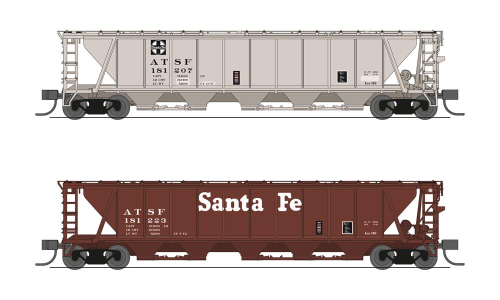 Broadway Limited 7258 N ATSF H32 Covered Hopper  #181207, #181223 (Set of 2)