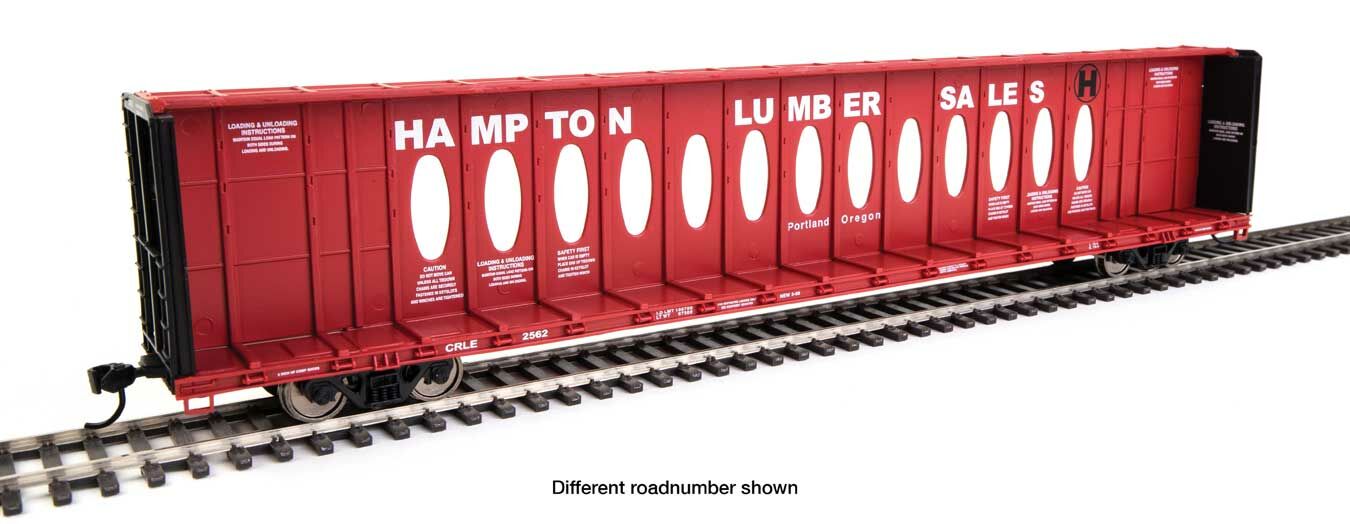 Walthers 910-50711 HO Hampton Lumber 72' Centerbeam Flatcar RTR CRLE #2577