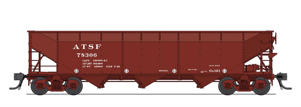 Broadway Limited 7370 HO ATSF AAR 70-Ton Triple Hopper (Pack of 4)