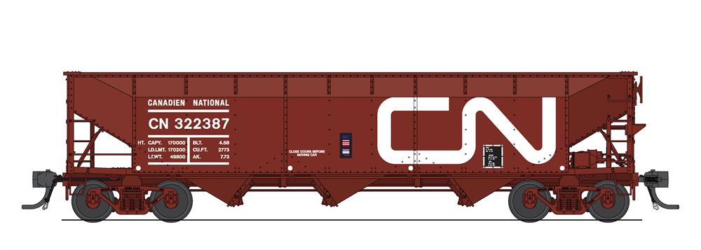 Broadway Limited 7373 HO Canadian National AAR 70-Ton Triple Hopper (Pack of 4)