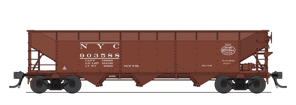 Broadway Limited 7384 HO New York Central AAR 70-Ton Triple Hopper #903892