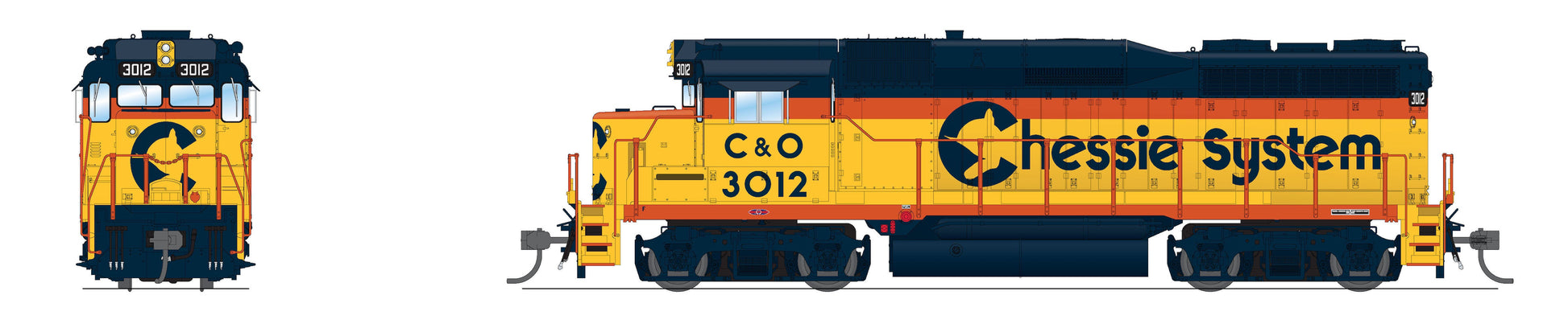 Broadway Limited 7567 HO C&O Chessie System GP30 Diesel Locomotive w/Sound #3012