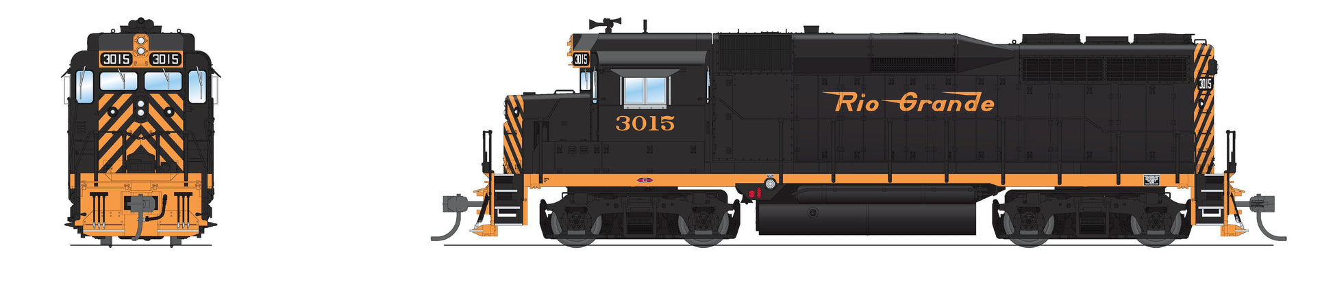 Broadway Limited 7570 HO DRGW Small RG GP30 Diesel Locomotive with Sound #3015
