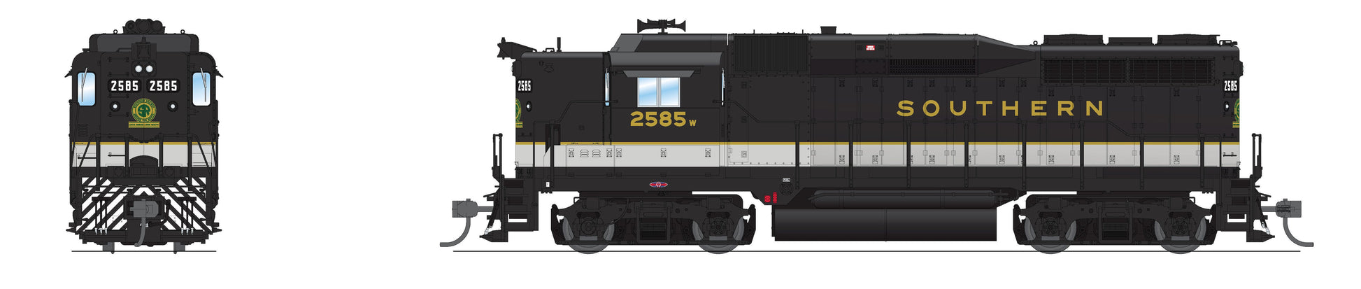 Broadway Limited 7579 HO SOU Tuxedo Scheme GP30 Diesel Locomotive w/Sound #2588