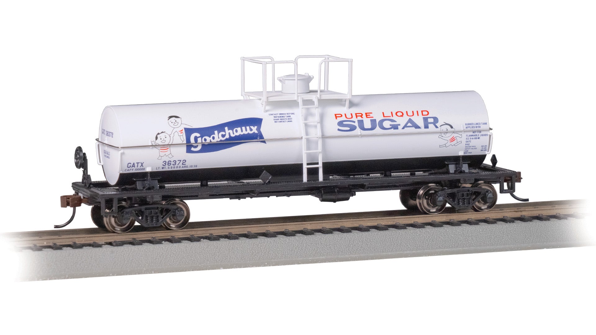 Bachmann 75802 HO Godchaux Sugar Chemical Tank Car #36372