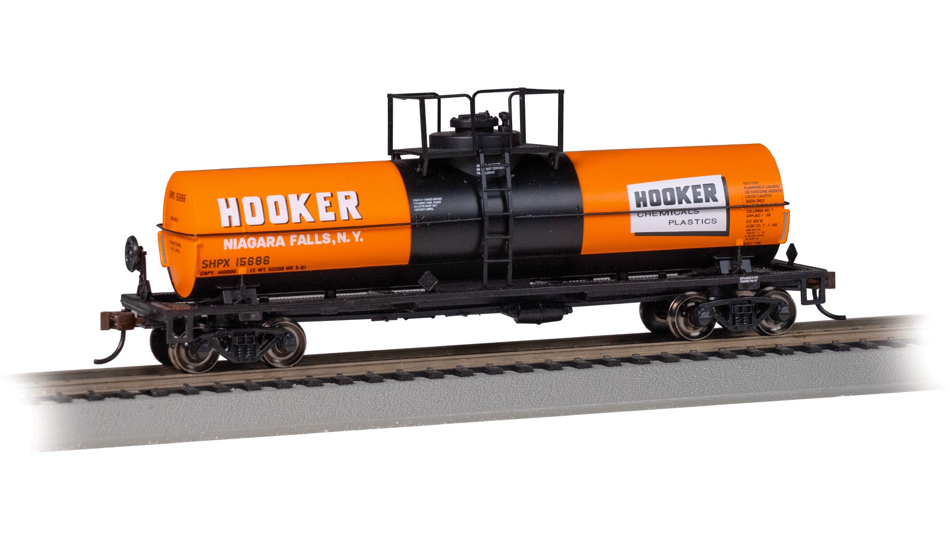 Bachmann 75803 HO Hooker Chemicals Chemical Tank Car #15686