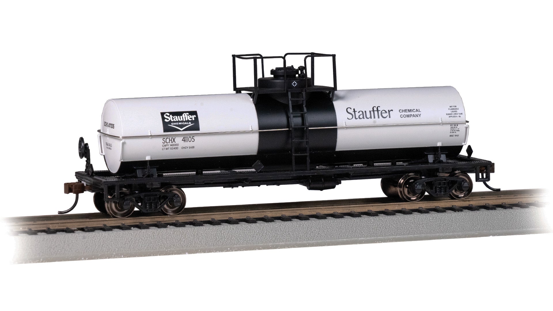 Bachmann 75804 HO Stauffer Chemicals Chemical Tank Car #41105