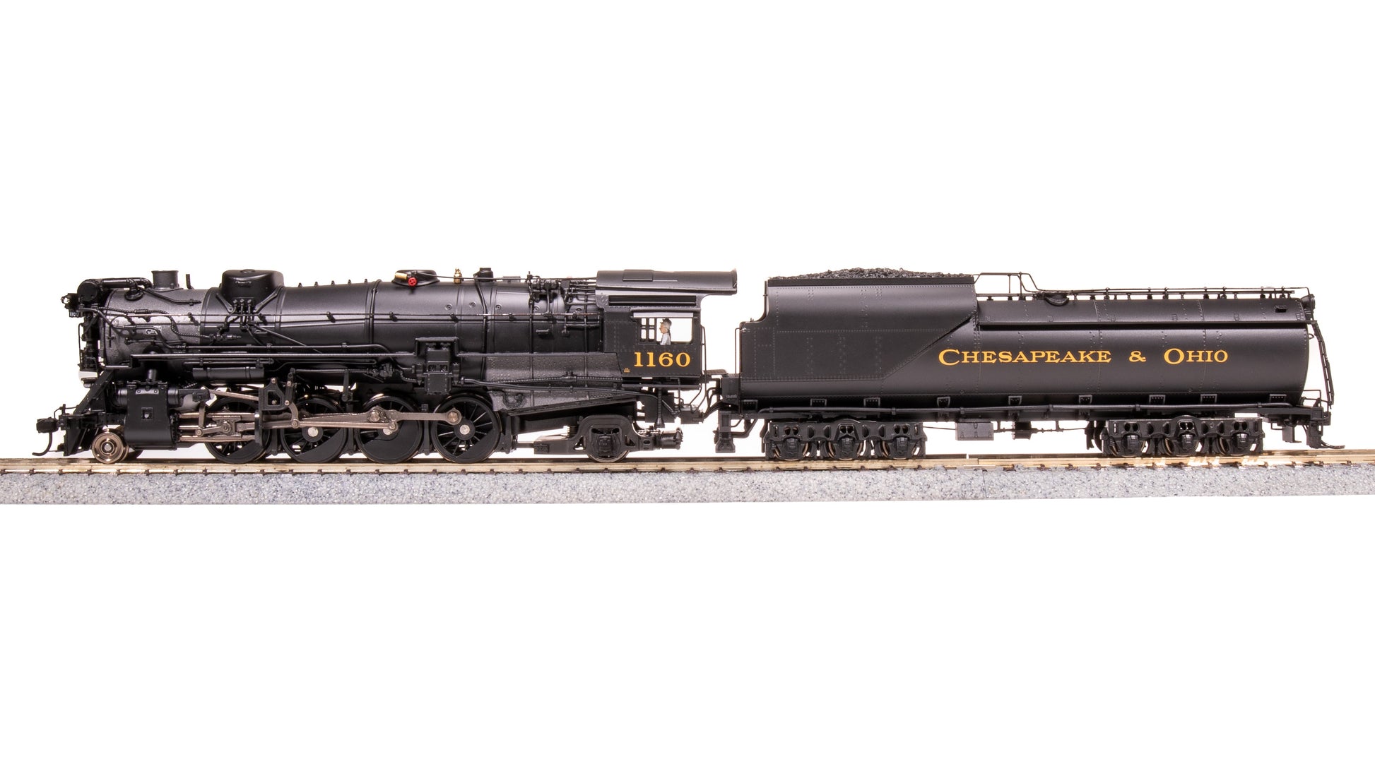 Broadway Limited 7592 HO C&O K-2 Mikado Steam Locomotive w/16-VC Tender #1177