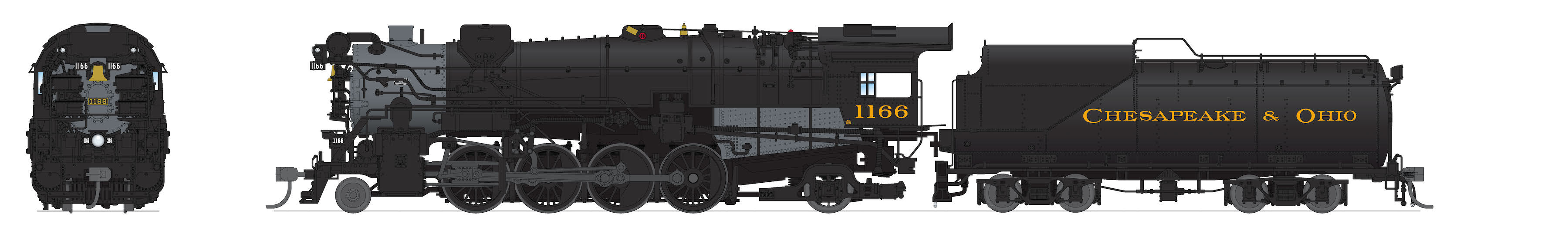 Broadway Limited 8186 HO C&O K-2 Mikado Steam Locomotive 12-VC