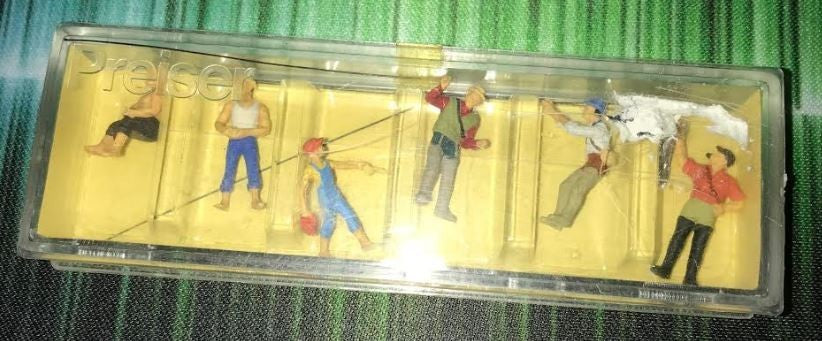Preiser 77 HO Scale Fishermen Fishing Figures (Set of 6)
