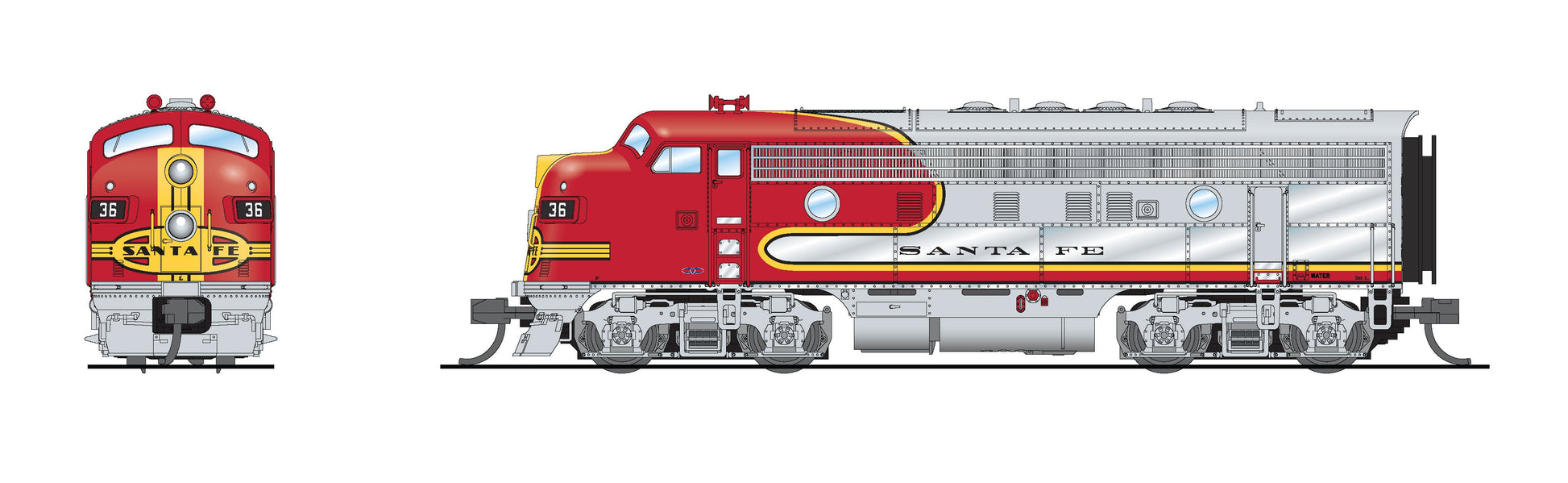 Broadway Limited 7728 N ATSF EMD F3A Diesel Locomotive Sound/DC/DCC #36C