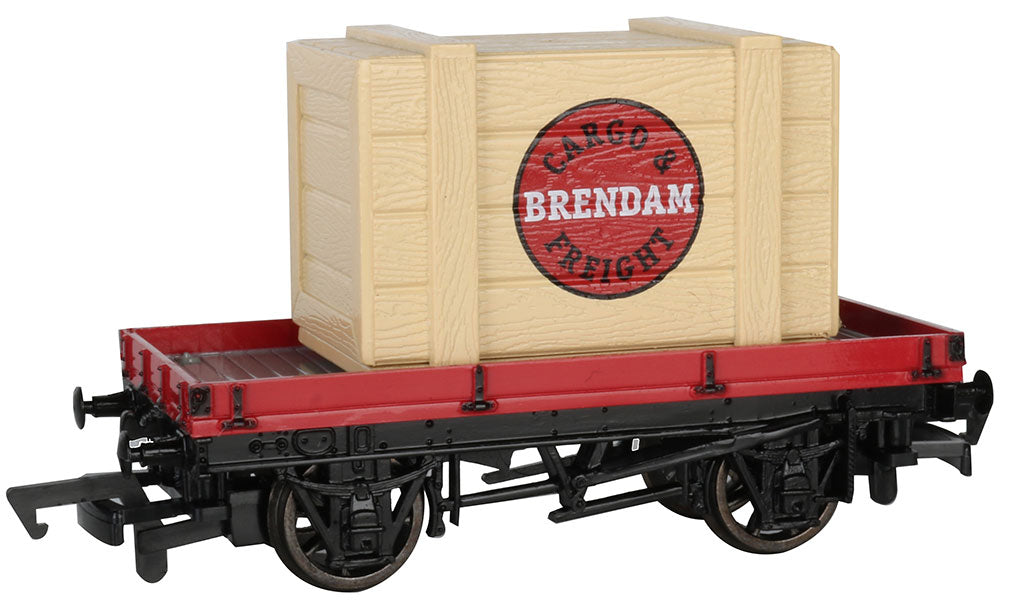 Bachmann 77402 HO 1 Plank Wagon with Brendam Cargo and Freight Crate