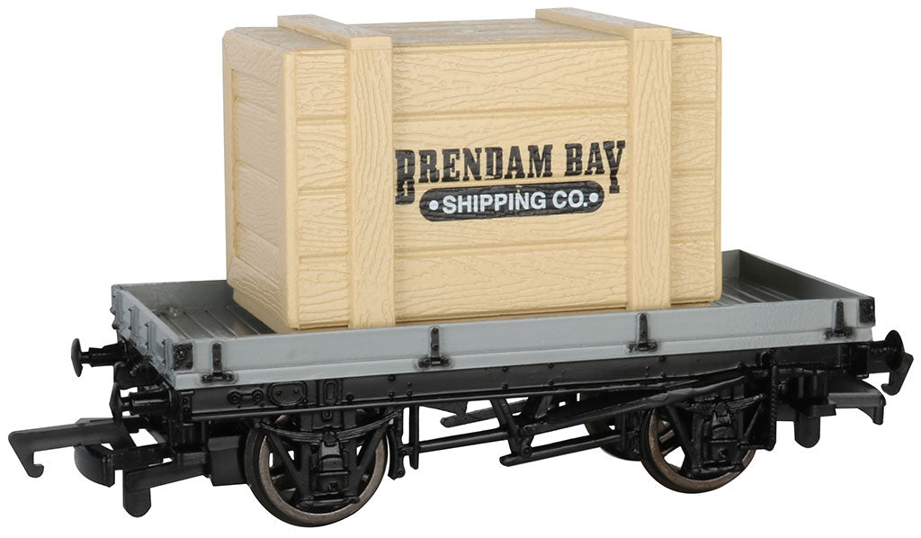 Bachmann 77403 HO 1 Plank Wagon with Brendam Bay Shipping Co. Crate