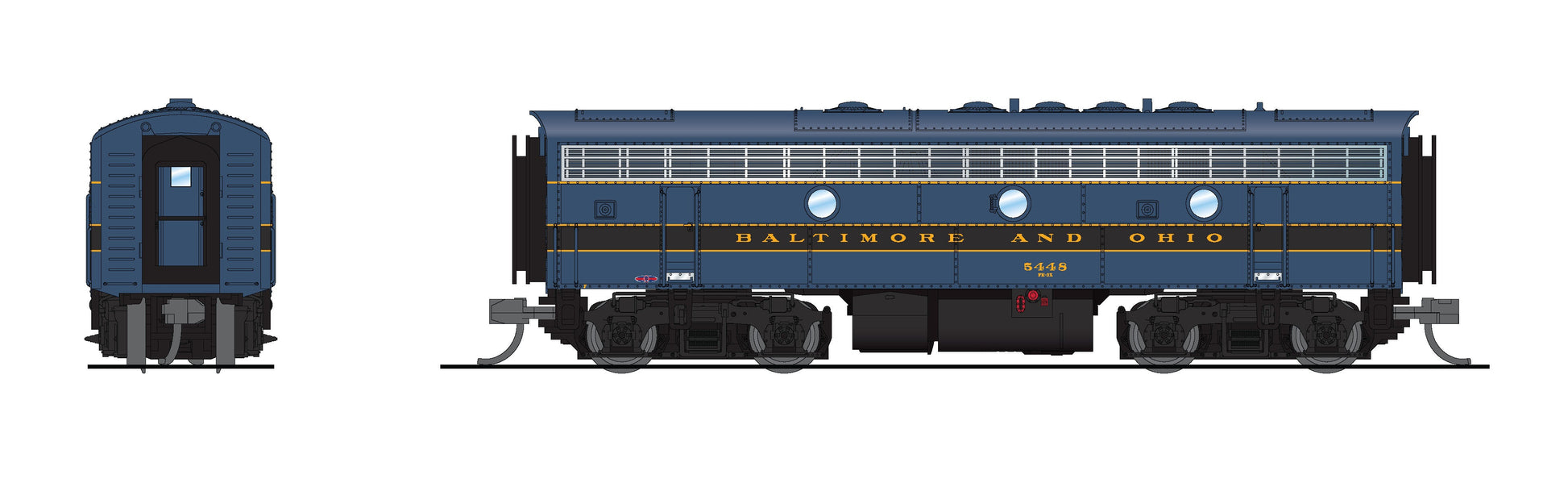 Broadway Limited 9075 N B&O EMD F7B Diesel Locomotive No-Sound/DCC-Ready #5456