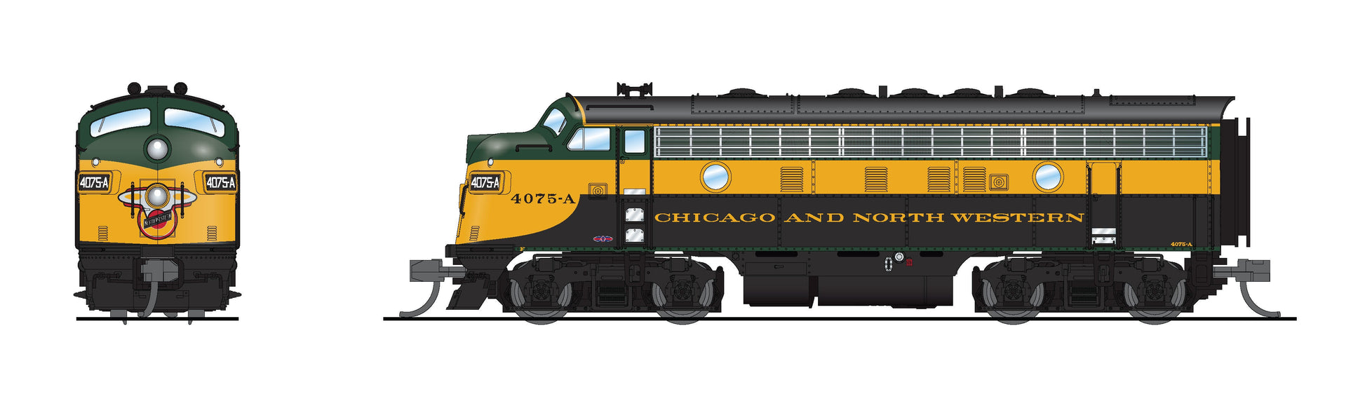 Broadway Limited 7768 N CNW EMD F7A Diesel Locomotive w/Sound/DC/DCC #4075C