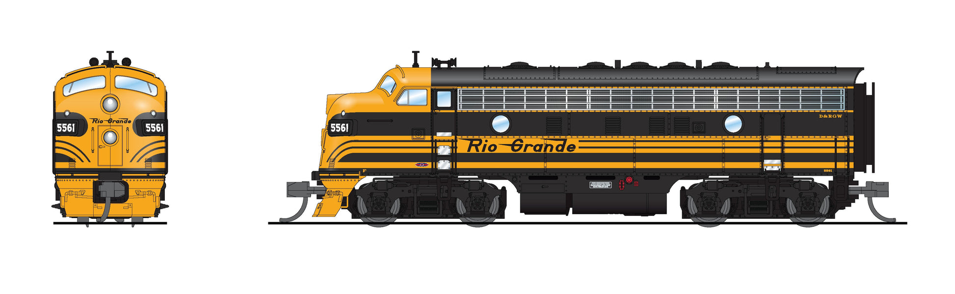 Broadway Limited 7770 N D&RGW EMD F7A Diesel Locomotive w/Sound/DC/DCC #5564