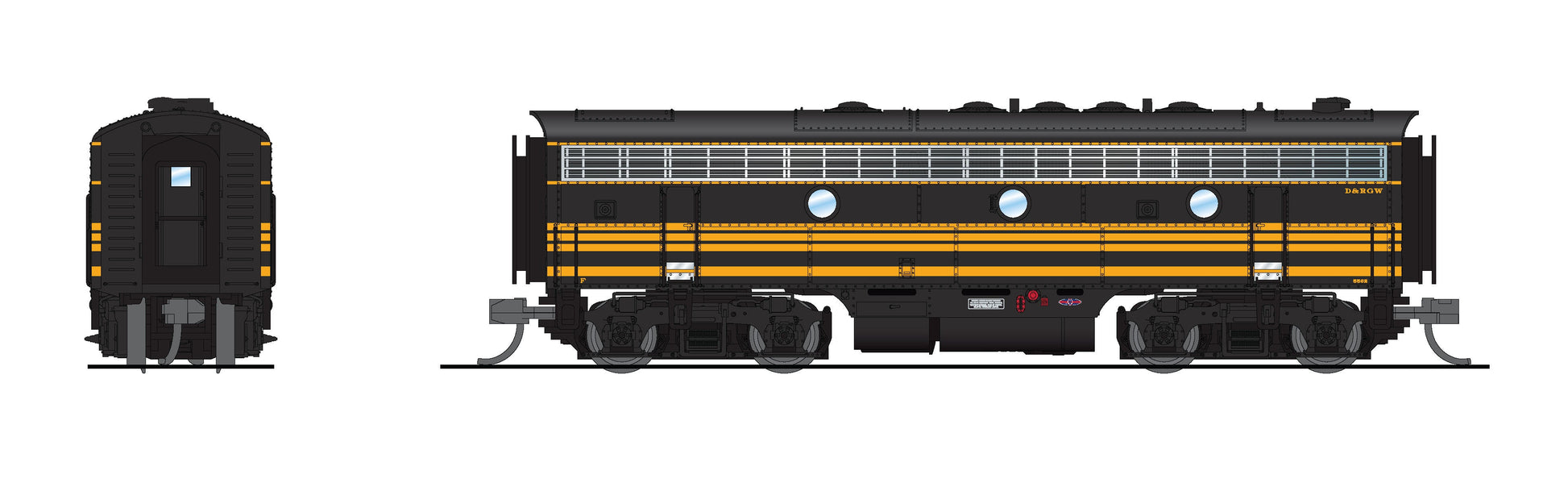 Broadway Limited 7771 N D&RGW EMD F7B Diesel Locomotive w/Sound/DC/DCC #5563