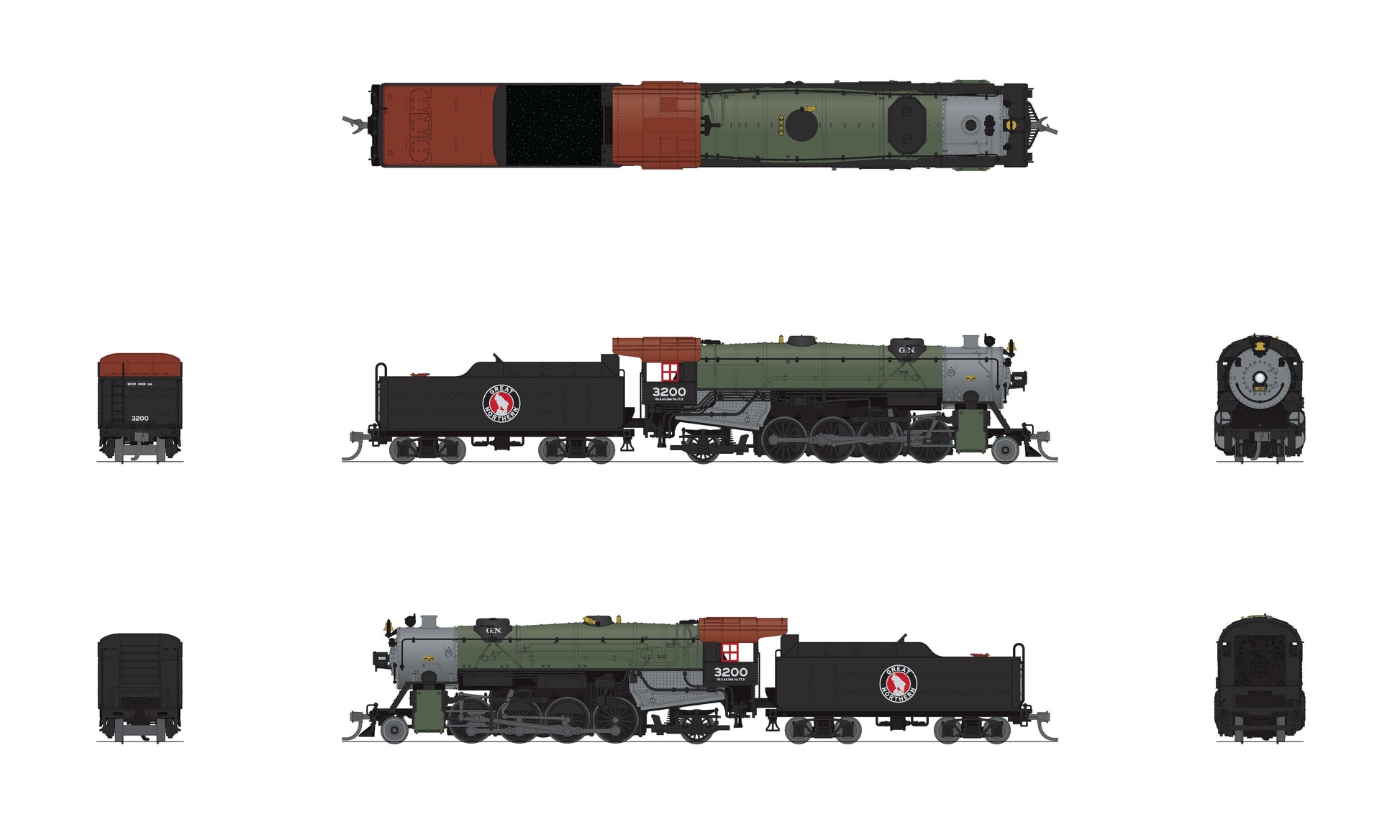 Broadway Limited 7832 N GN USRA Heavy Mikado Steam Loco - Sound/DC/DCC #3200
