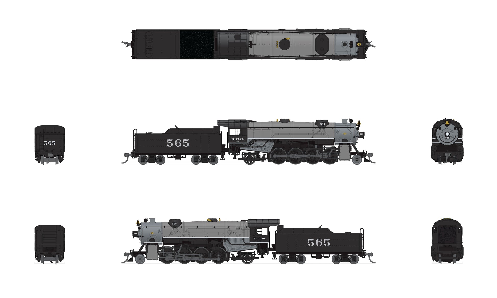Broadway Limited 7834 N KCS USRA Heavy Mikado Steam Loco - Sound/DC/DCC #562