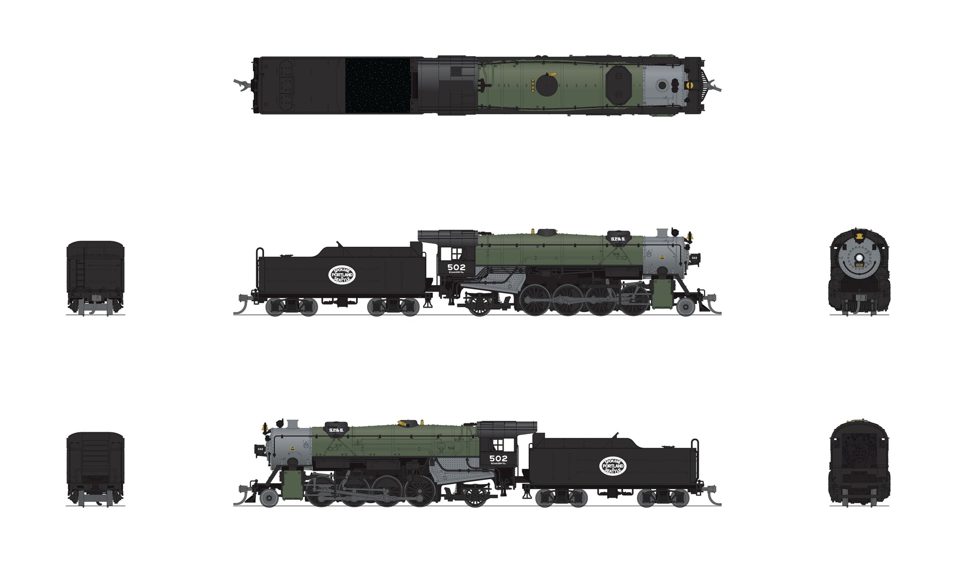 Broadway Limited 7839 N SPS USRA Heavy Mikado Steam Loco - Sound/DC/DCC #509