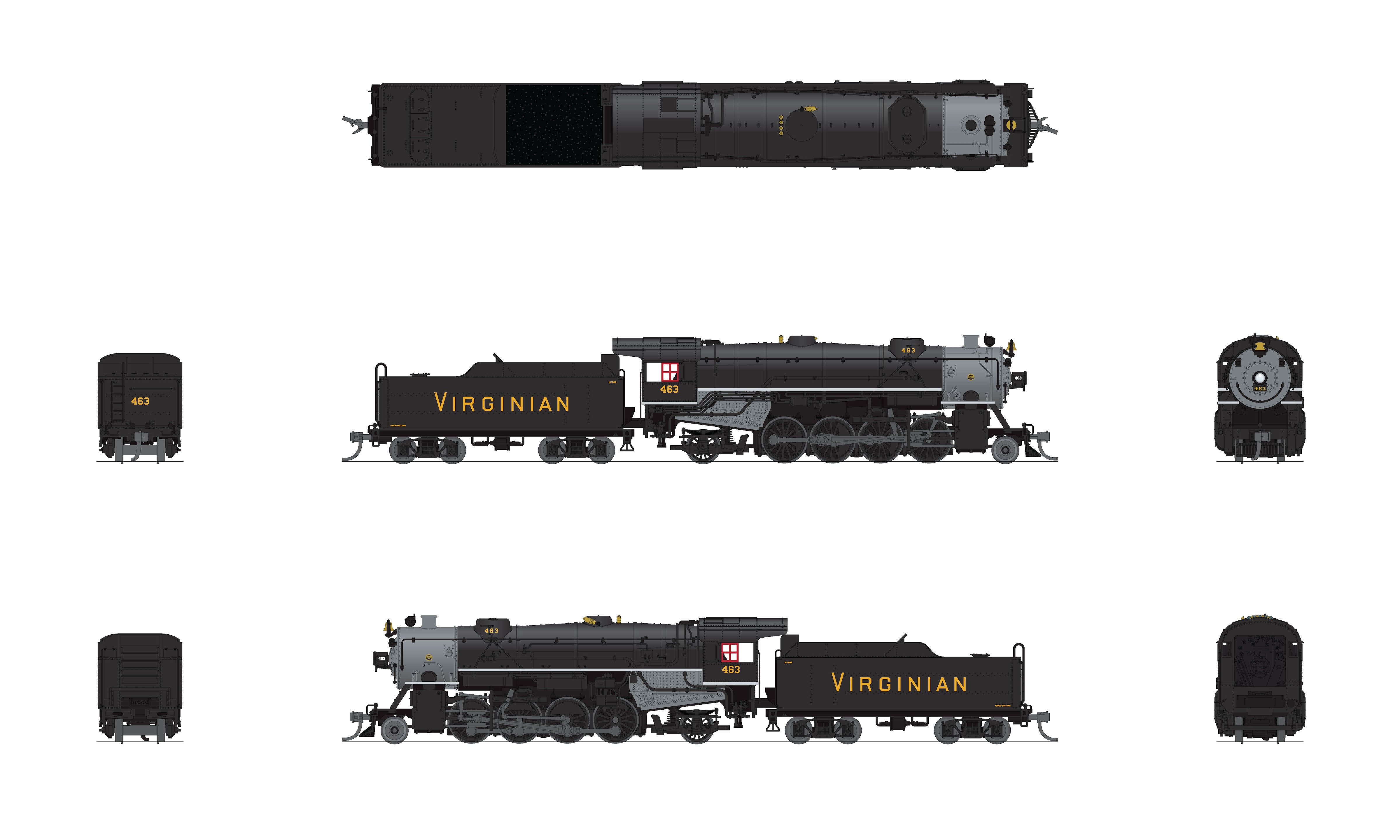 Broadway Limited 7840 N VGN USRA Heavy Mikado Steam Loco - Sound