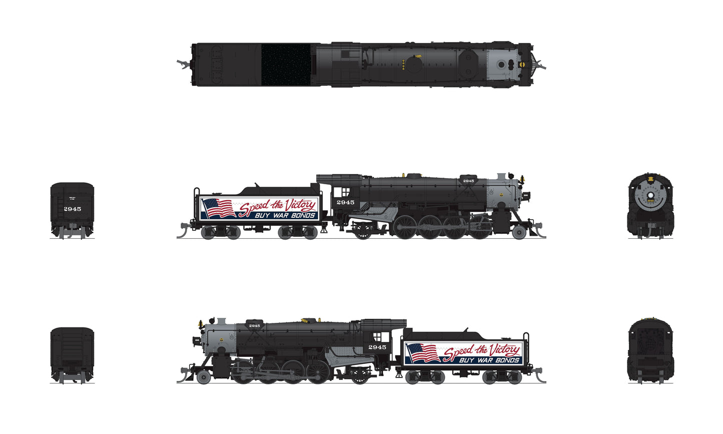 Broadway Limited 7842 N War Bonds Billboard USRA Heavy Mikado Steam Locomotive