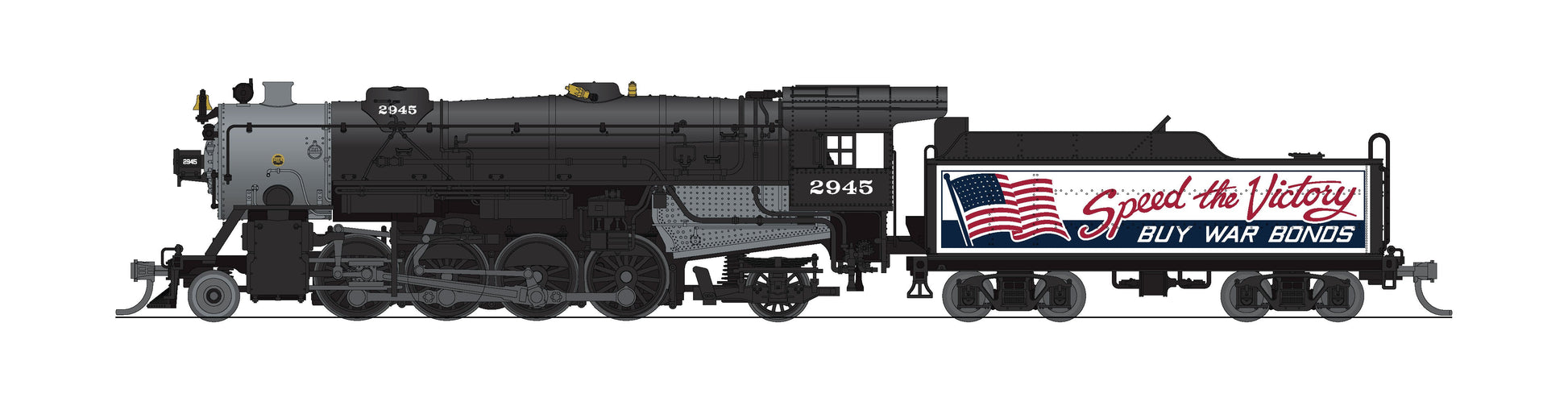 Broadway Limited 7842 N War Bonds Billboard USRA Heavy Mikado Steam Locomotive