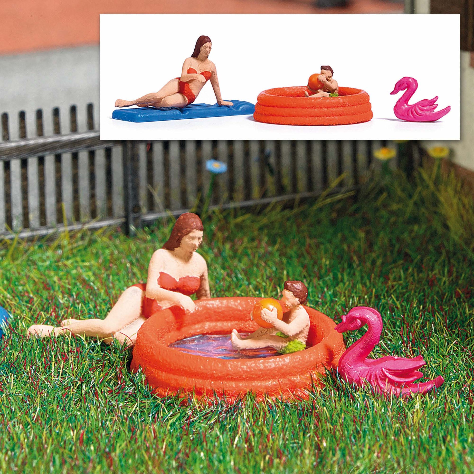 Busch 7862 HO Paddling Pool Figure Set