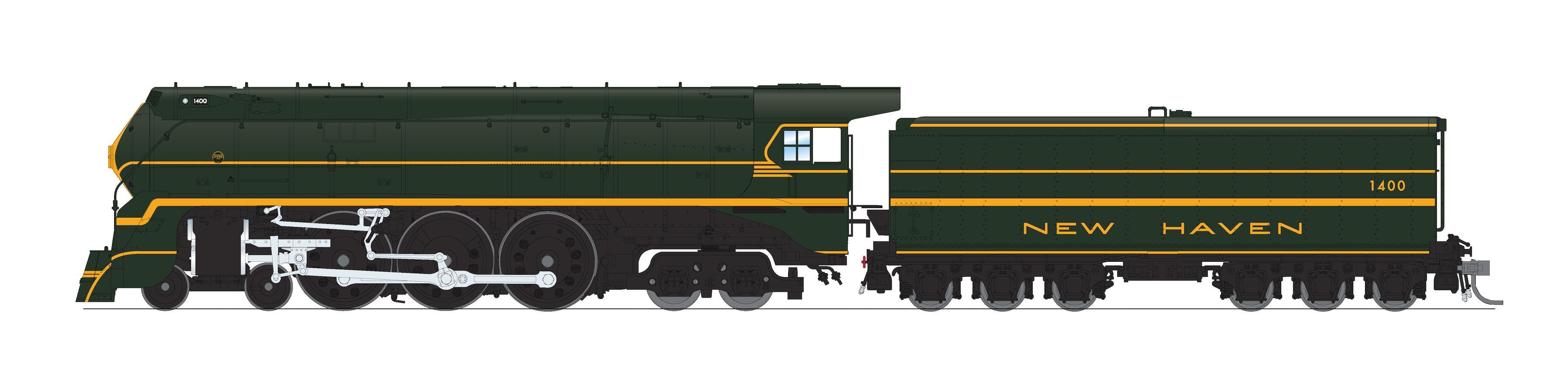 Broadway Limited 7876 HO NH Green Fantasy I-5 Steam