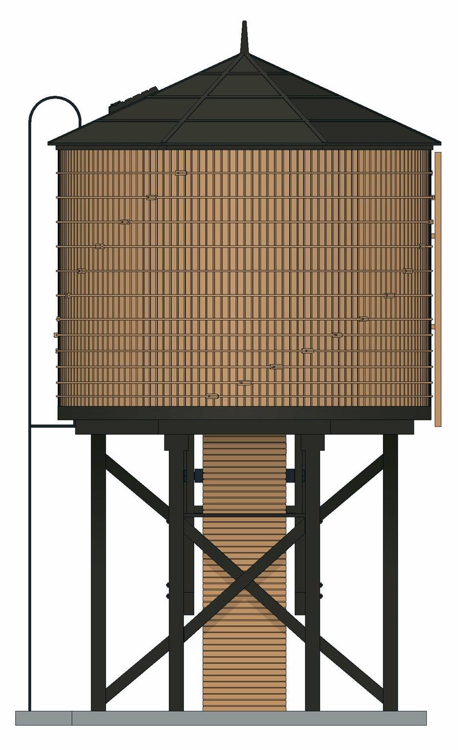 Broadway Limited 7911 HO Non-weathered Brown Operating Water Tower with Sound