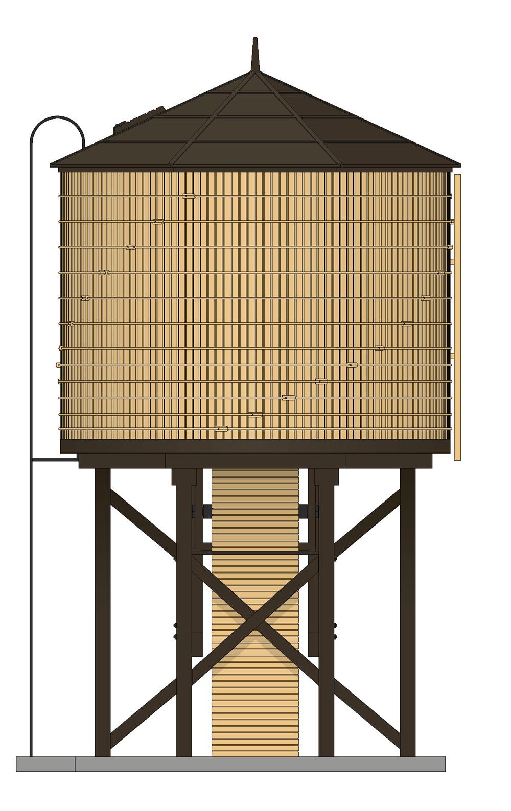 Broadway Limited 7927 HO Unpowered Weathered Yellow Water Tower