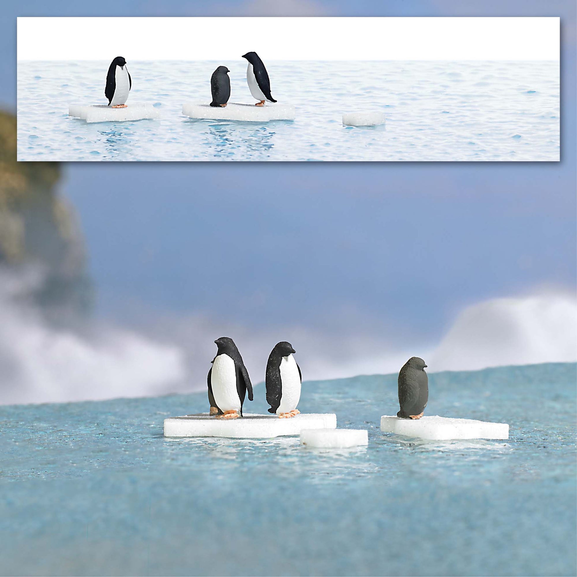 Busch 7923 HO Penguins on Ice Floes Action Set