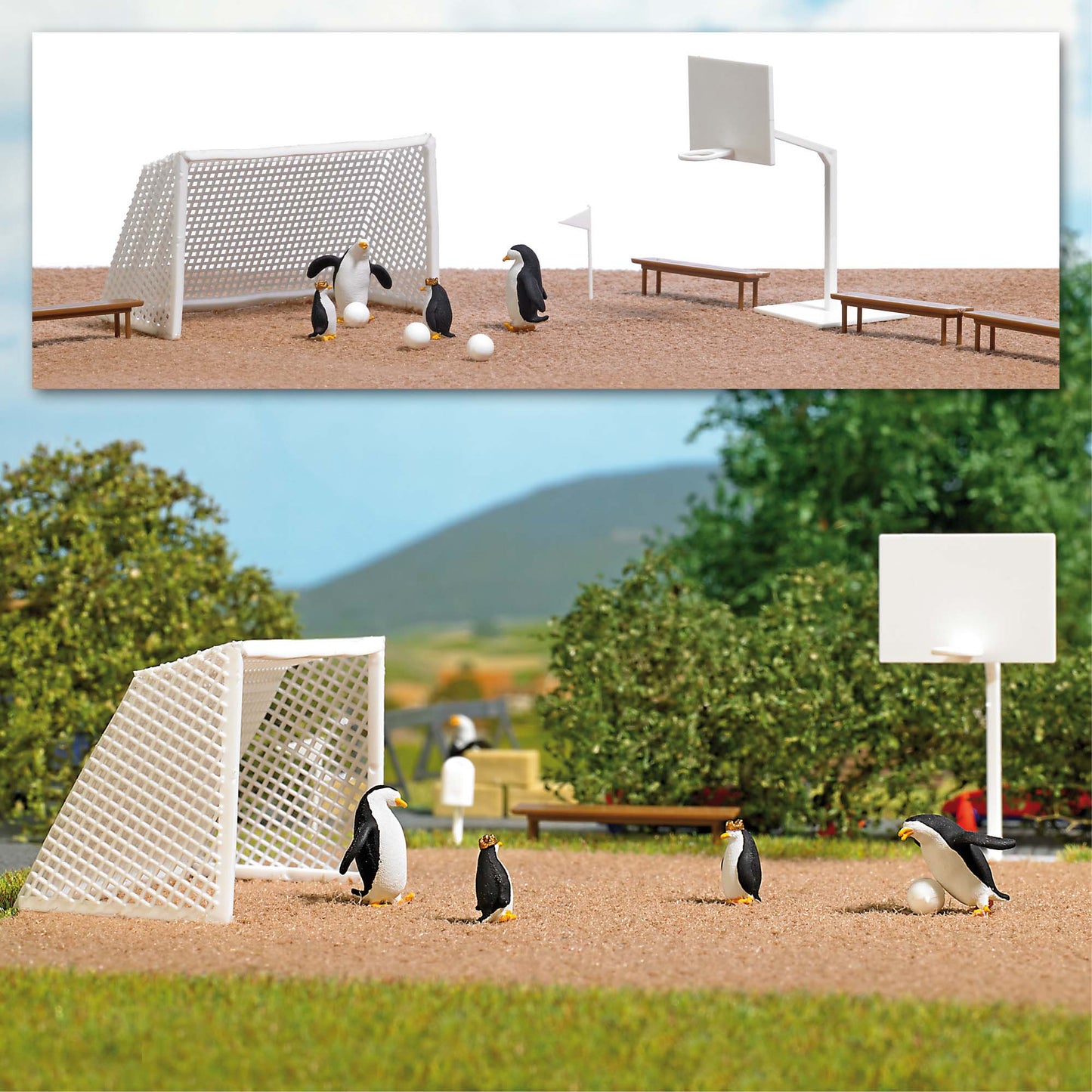Busch 7926 HO Penguin Ball Game Action Set