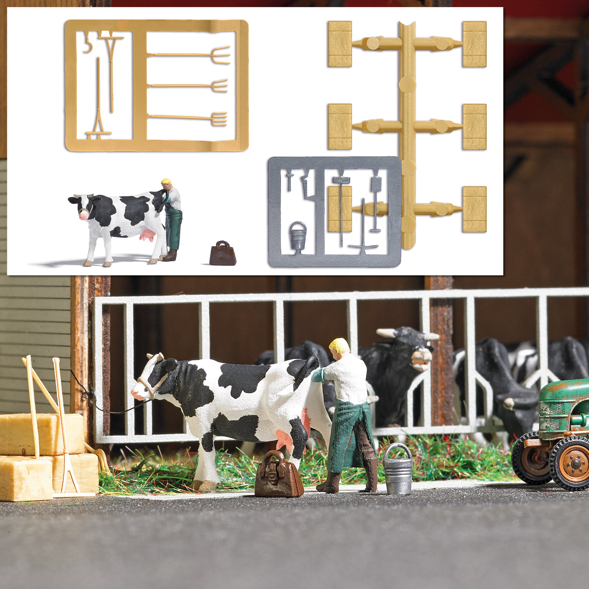Busch 7930 HO Inseminator at Work Figure Set