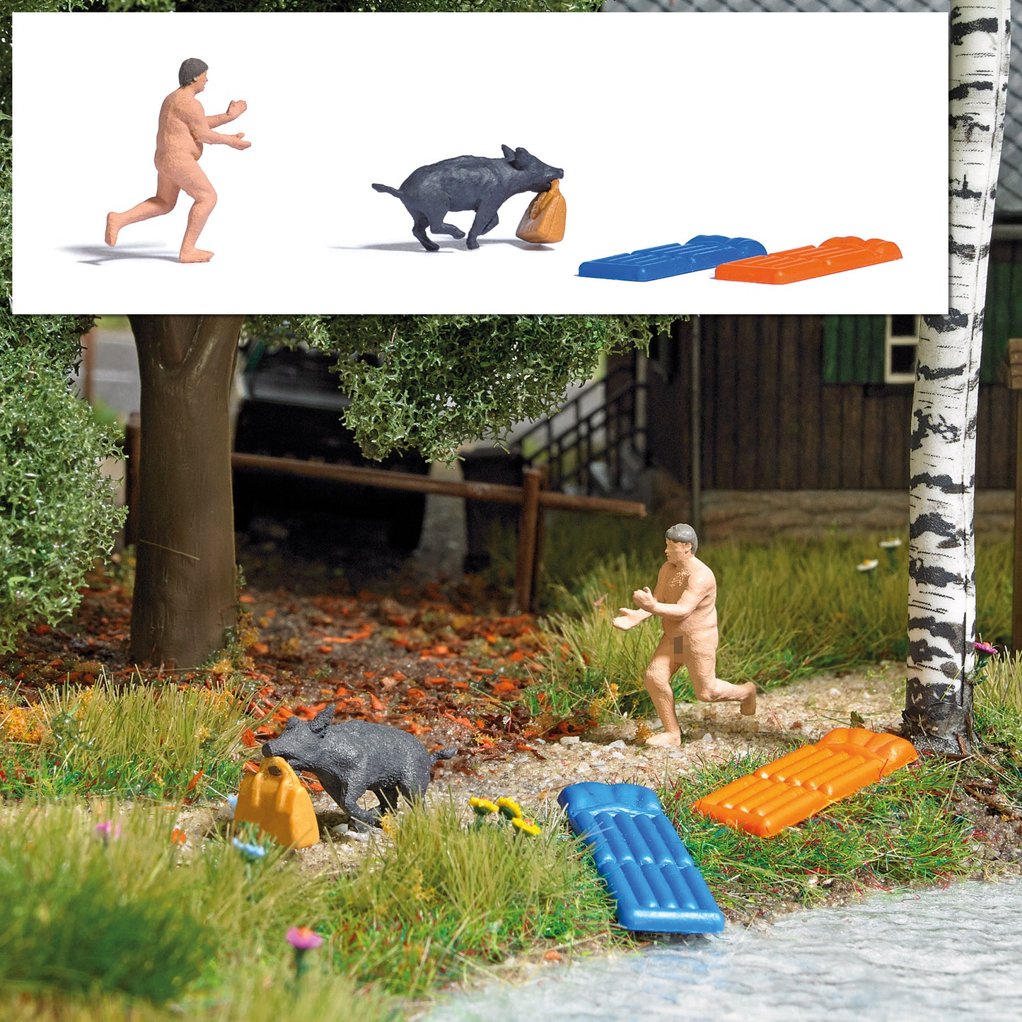 Busch 7948 HO Boar Alert Action Set