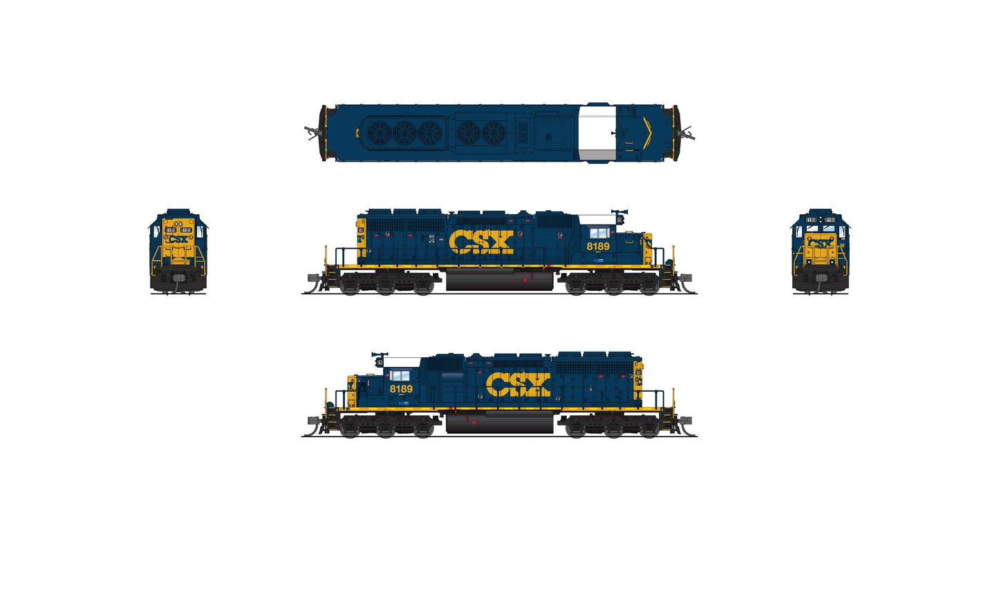 Broadway Limited 7960 N CSX EMD SD40-2 Diesel Locomotive - Sound/DC/DCC #8206