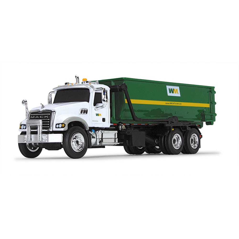 First Gear 80-0356D 1:87 Mack Granite MP Truck with Tub-Style Roll-Off Container