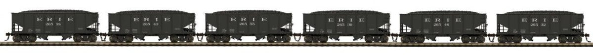 MTH 80-90018 HO Erie USRA 55-Ton Steel Twin Hopper Car Set (Set of 6)