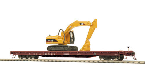 MTH 80-98030 Southern HO Scale 60' Wood Deck Flat Car w/315C Hydraulic Excavator