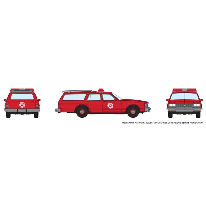 Rapido Trains 800011 HO 1980 Chevrolet Impala Fire Chief Wagon