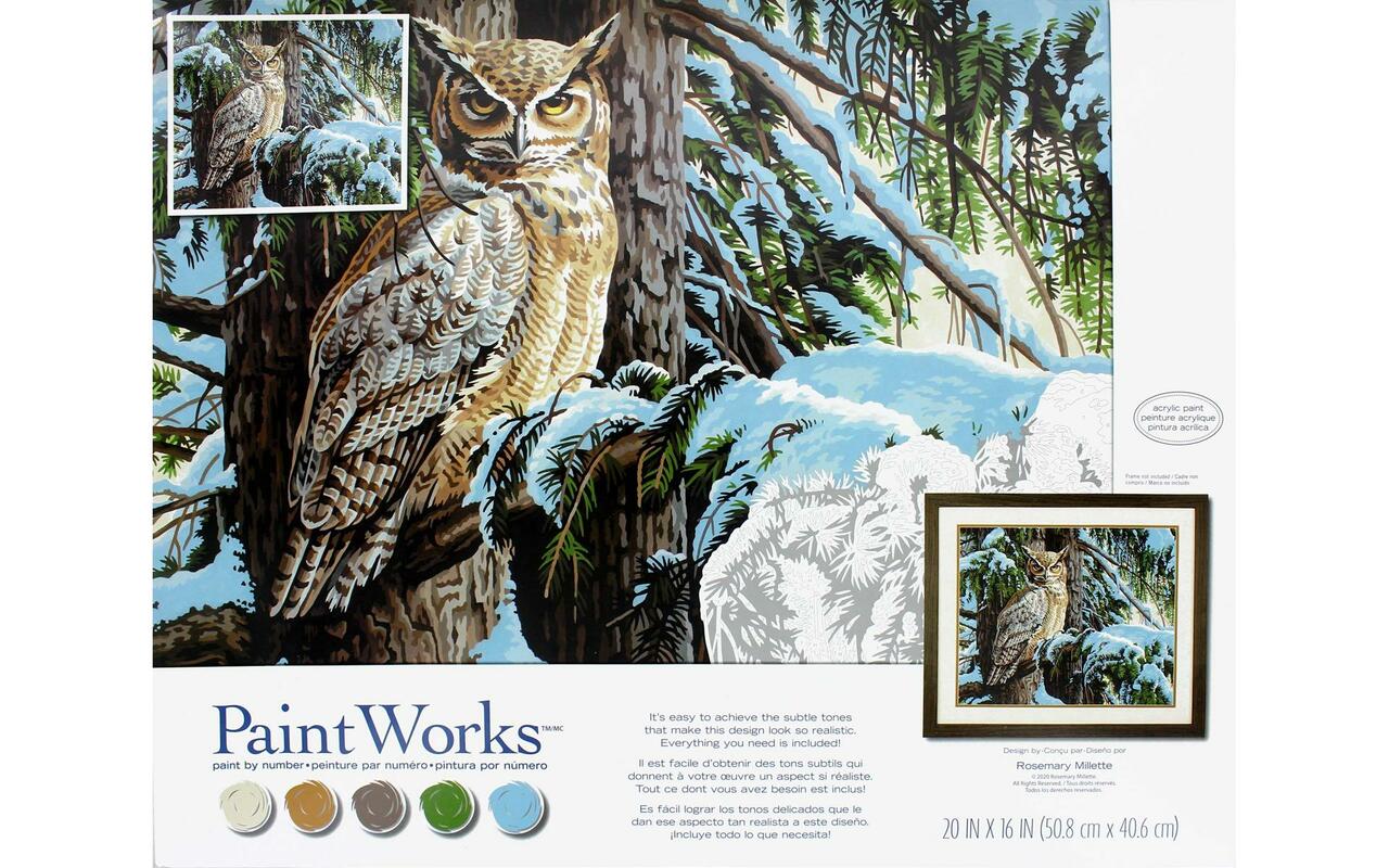 Paintworks Paint by Number 91772 20" x 16" Great Horned Owl