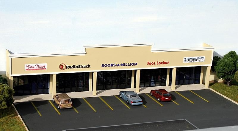Custom Cuts by Summit USA ML-001 HO Modern Strip Mall Backdrop Building