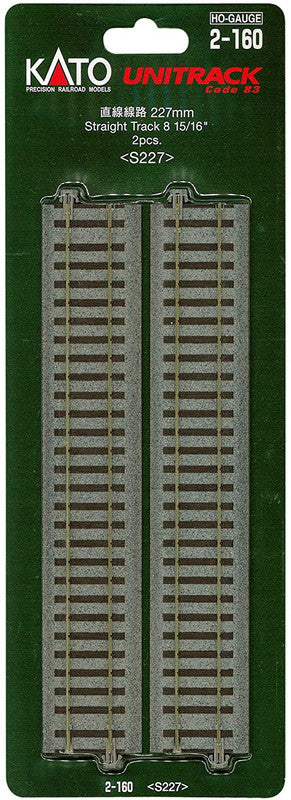Kato 2-160 HO Code 83 8-15/16" Straight UniTrack (Pack of 2)